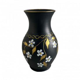 Vaza ceramica neagra, eleganta, pictata manual - Img 1