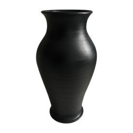 Vază ceramică nepictata, neagra Marginea, 30 cm - Img 2