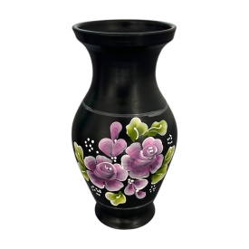 Vaza ceramica pentru flori, pictata manual, autentica de Marginea - Img 1