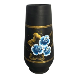 Vază ceramică pictată manual cu flori albastre – Marginea, 30 cm - Img 2