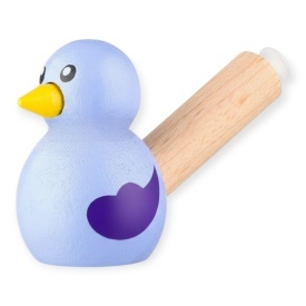 Fluier din lemn în formă de pasăre – jucărie muzicală pentru copii, sunet ciripit, 4 x 5 cm - Img 1