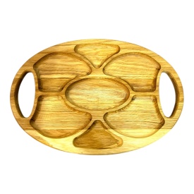 Platou din lemn de nuc, compartimentat, pentru servire și aranjamente la evenimente - Img 2