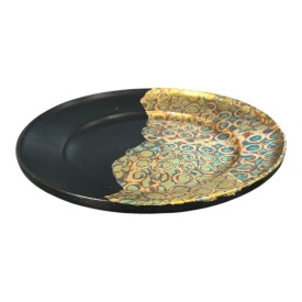 Platou mare din ceramica, luxury, foita de aur, 30 cm, pentru servire sau decor - Img 2