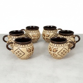 Set 6 cani din ceramica traditionala, 180 ml, pentru ceai, apa sau vin - Img 2