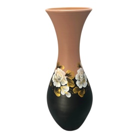 Vaza ceramica de Marginea, lucrata si pictata manual, silueta - Img 1