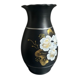 Vază ceramică lucrată manual Marginea, 25 cm – autentică și pictată manual - Img 2