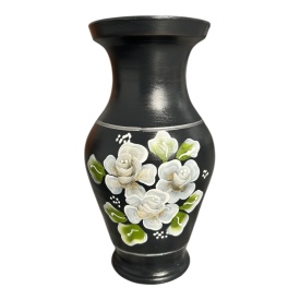 Vaza ceramica pentru flori, pictata manual, autentica de Marginea - Img 2