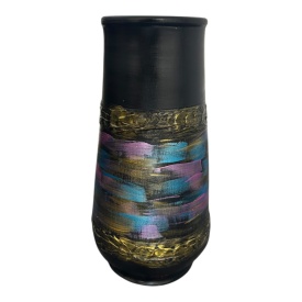 Vaza moderna din ceramica neagra - Img 1