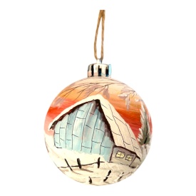 Glob Crăciun pictat manual – ornament brad unicat, cadou sărbători - Img 4