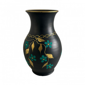 Vaza ceramica neagra, eleganta, pictata manual - Img 1