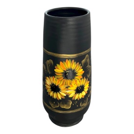 Vază ceramică pictată manual cu floarea-soarelui – Marginea, 30 cm - Img 1